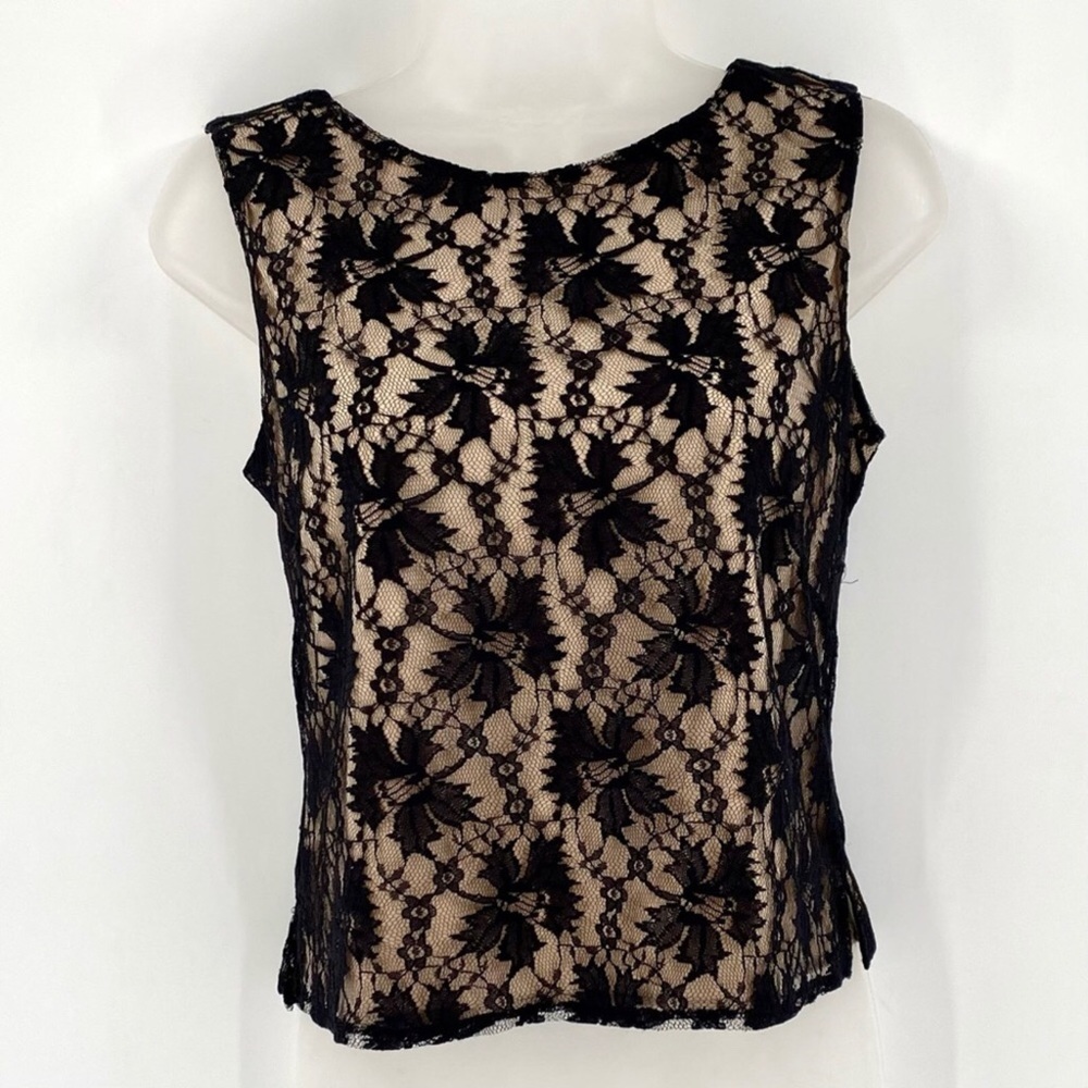 DANNY & NICOLE Lace Cropped Tank Top 0086